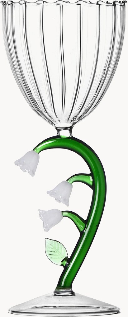 Copo de vinho branco em vidro borosilicato artesanal Botanica