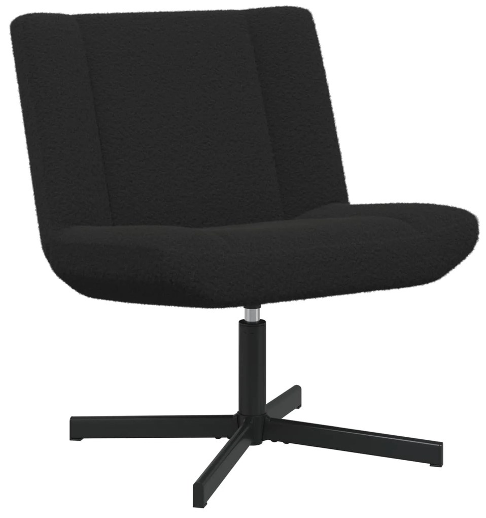 vidaXL Cadeira giratória Preto 63 x 75 x 76 cm Pele de Ovelha