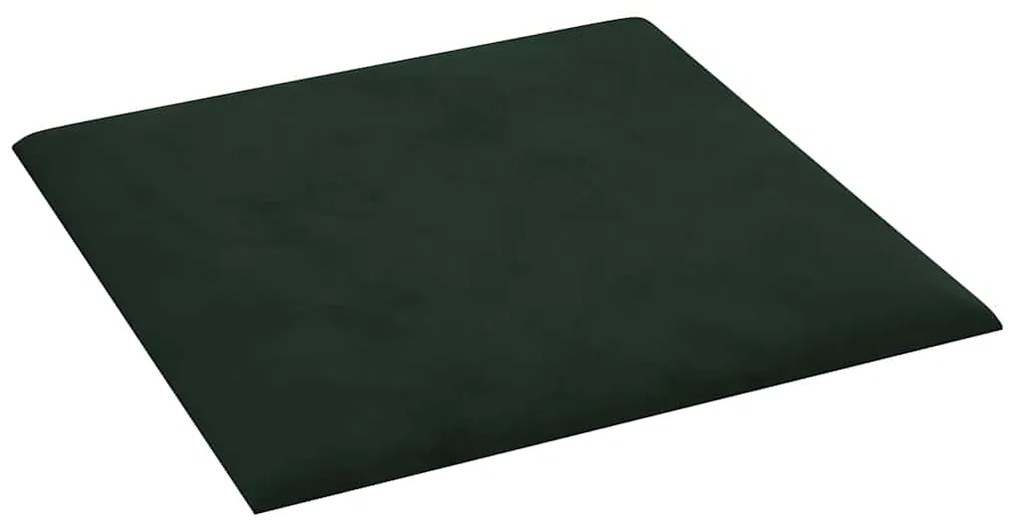 Painel de parede 12 pcs 30x30 cm veludo 1,08 m² verde-escuro