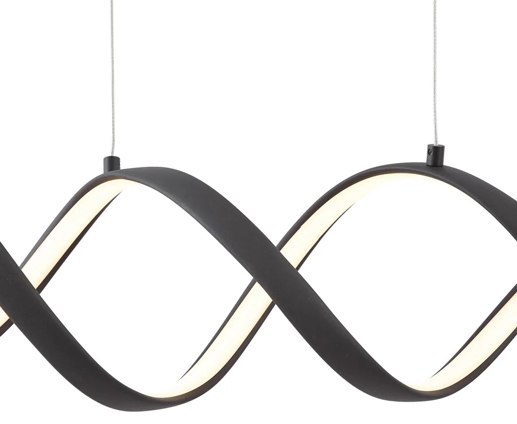 Candeeiro suspenso de design preto 100cm Incl. LED regulável em 3 níveis - Wokkel Design