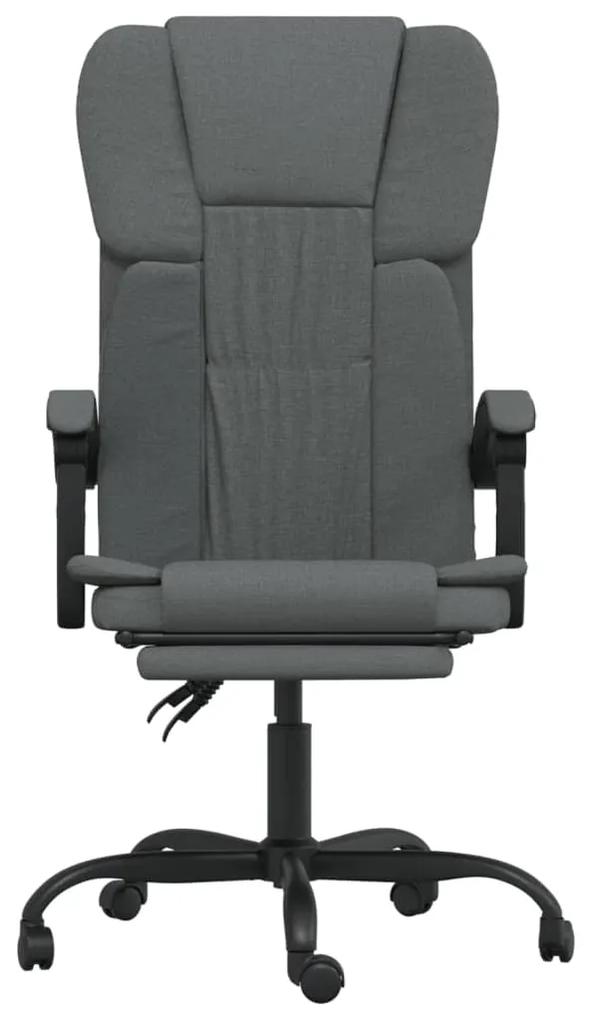 Cadeira de escritório reclinável tecido cinzento-escuro