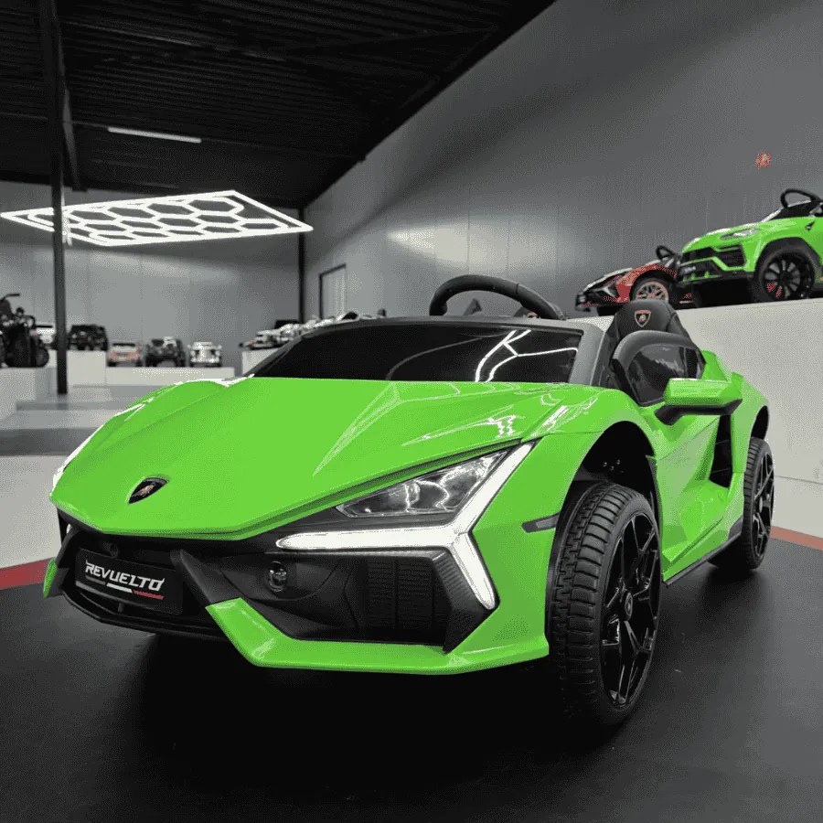 Carro elétrico para crianças Lamborghini Revuelto 2 pessoas 24V Pneus EVA, Assento de couro sintético Verde
