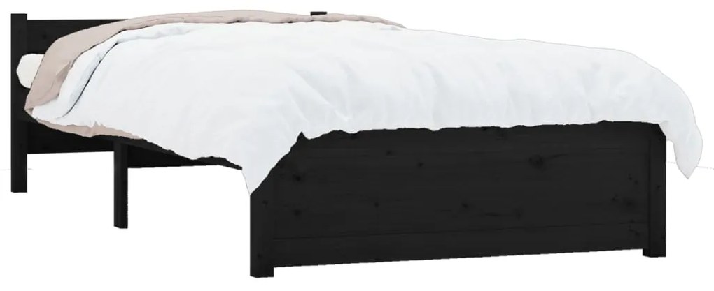 Estrutura de cama 90x200 cm madeira maciça preto