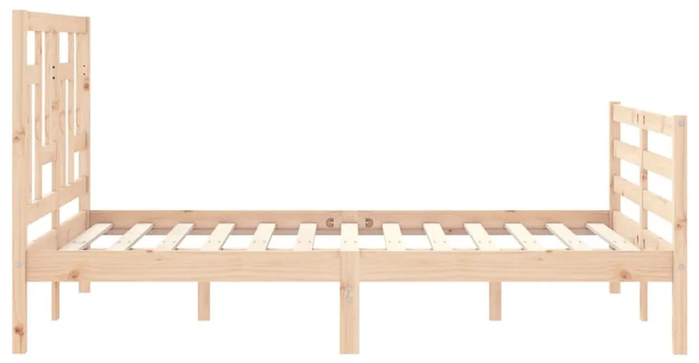 Estrutura de cama com cabeceira 140x190 cm madeira maciça