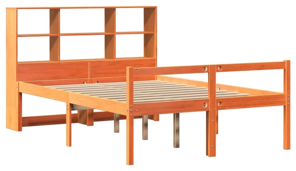 Cama com estante sem colchão 140x190 cm madeira maciça