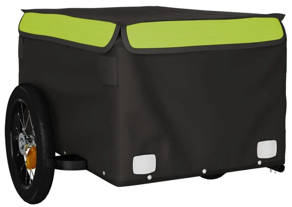 Reboque para bicicleta 30 kg ferro preto e verde