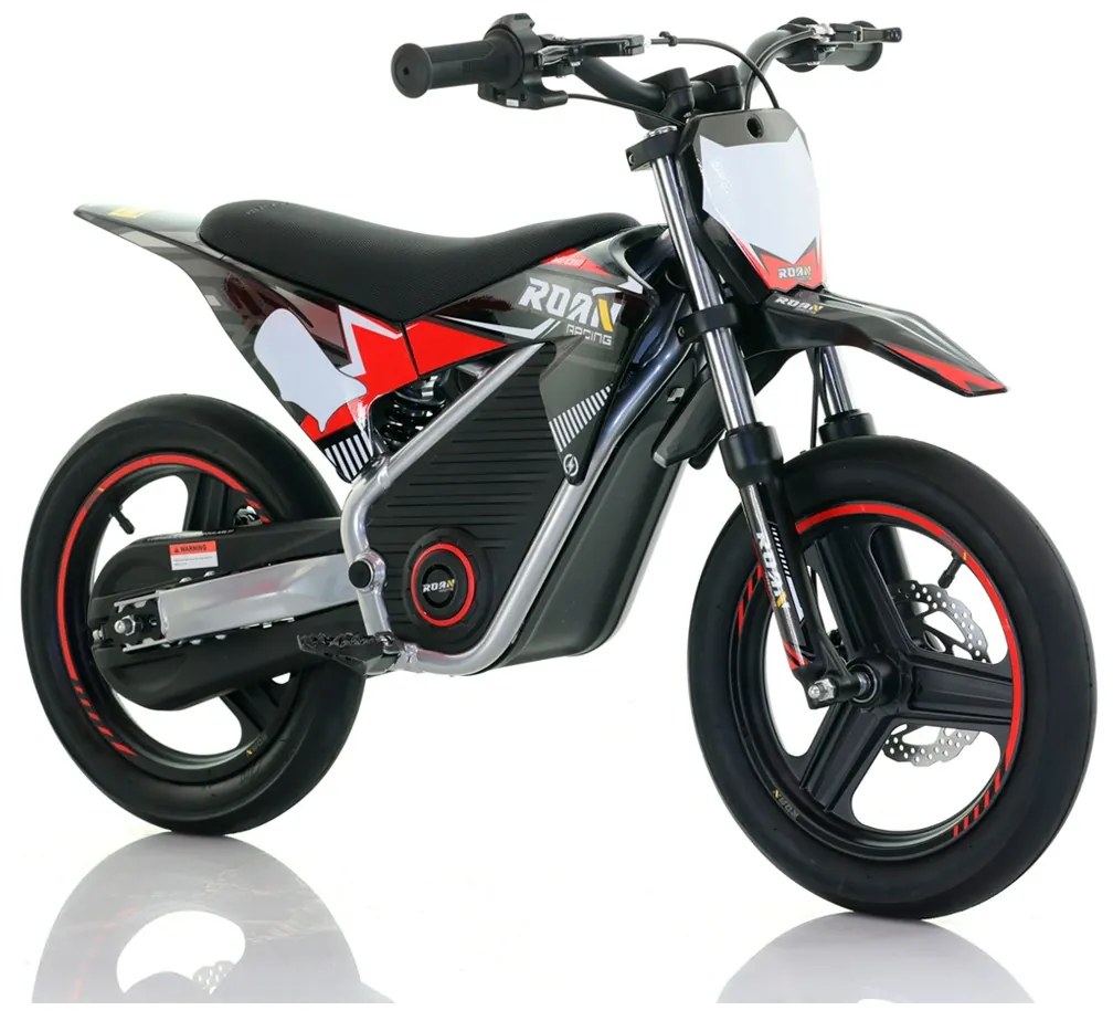 Mini moto elétrica para crianças Minicross 350W Roan MX E350 14/14" Supermotard Preta