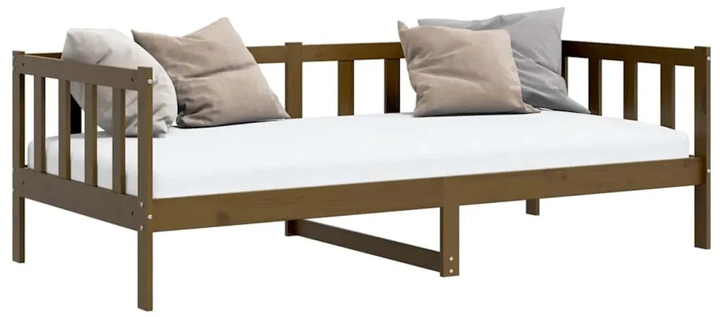 Sofá-cama 90x200 cm madeira de pinho maciça castanho mel