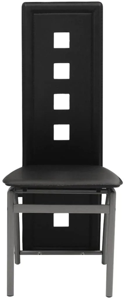 Cadeiras de jantar 2 pcs couro artificial preto