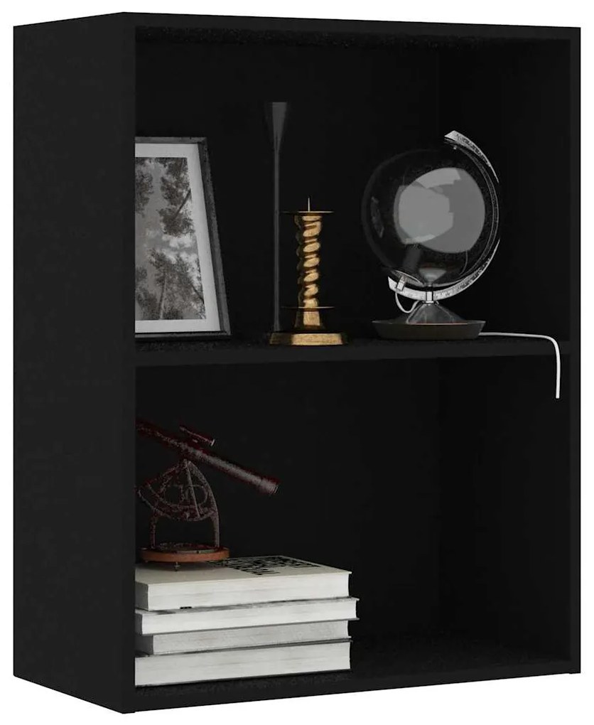 Estante com 2 prateleiras 60x30x76,5 cm contraplacado preto