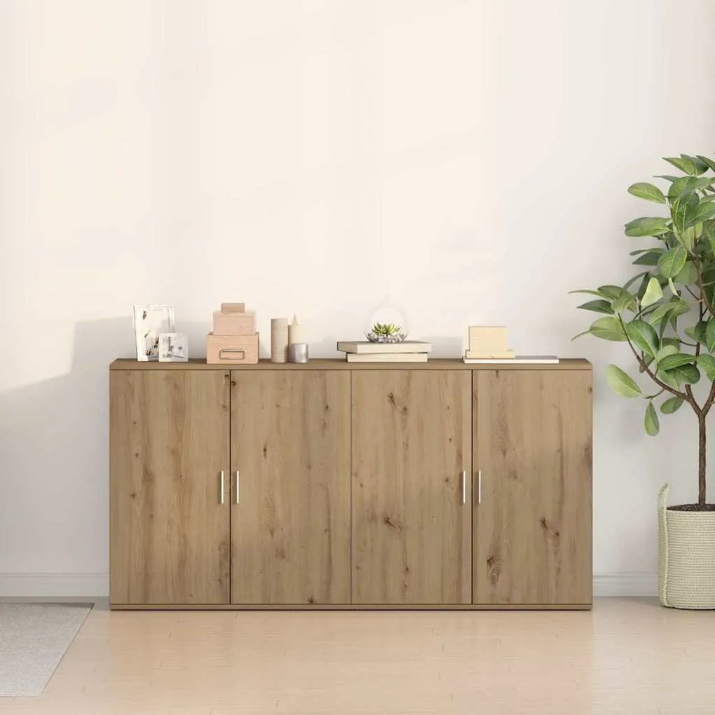 Buffets 2 pcs Carvalho Artesanal 79x38x80 cm Madeira de Engenharia