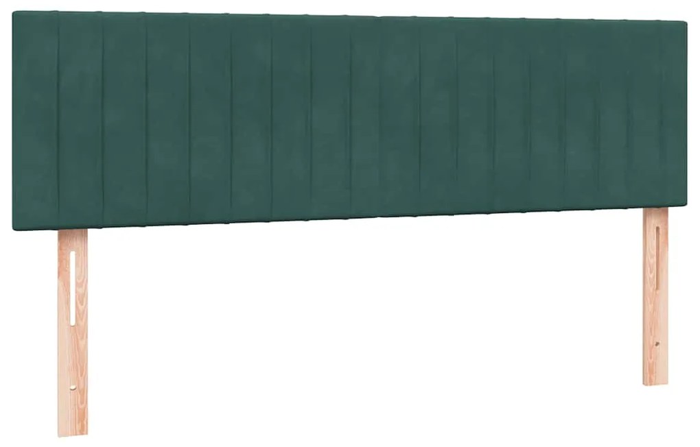 Box Cama primavera com Colchão Verde Escuro 140x210 cm Veludo