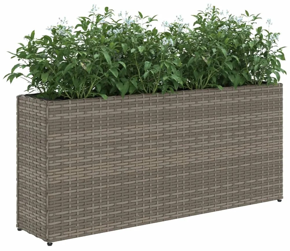 Floreira com 2 vasos 90x20x40 cm vime PE cinzento