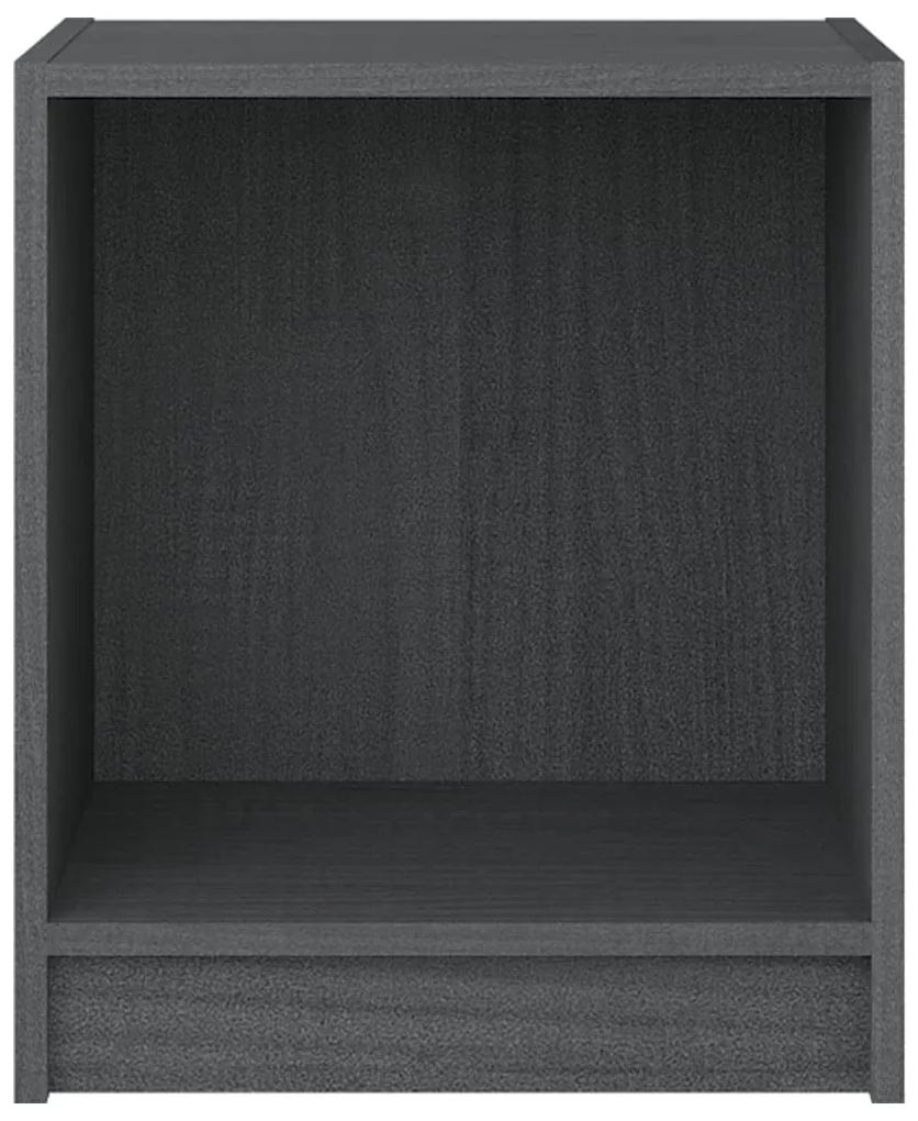 Mesas de cabeceira 2 pcs 35,5x33,5x41,5 cm pinho maciço cinza