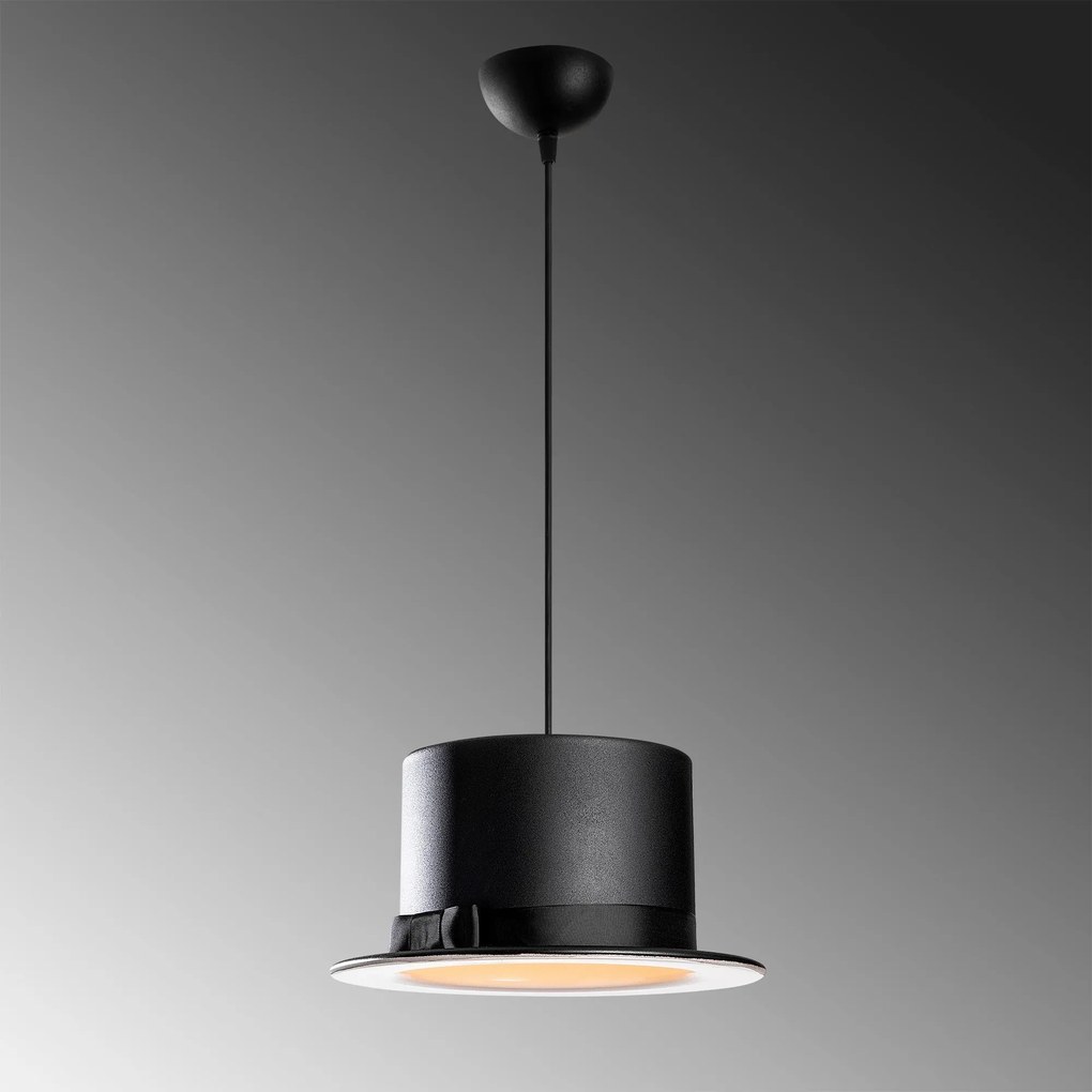 Candeeiro de Teto Fotr Sivani – Preto e Branco – 30 cm de Diâmetro, 11