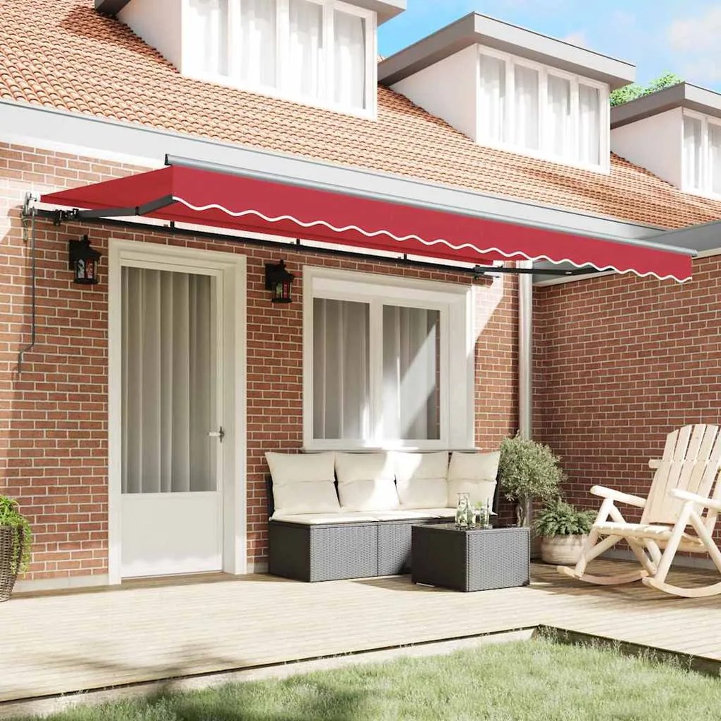 Toldo Retrátil Manual Vermelho e Antracite
