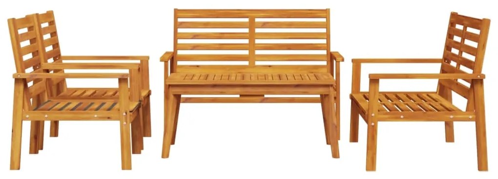 5 pcs conjunto lounge de jardim madeira de acácia maciça