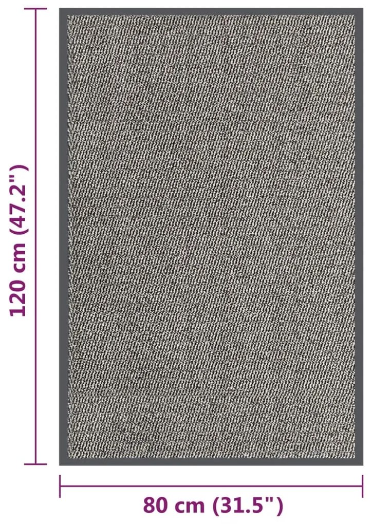 Tapete de entrada tufado 80x120 cm castanho-claro
