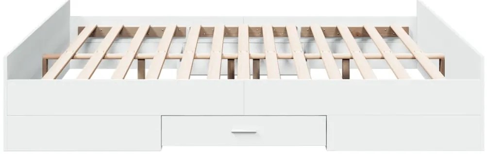 Estrutura de cama c/ gavetas 180x200cm derivados madeira branco