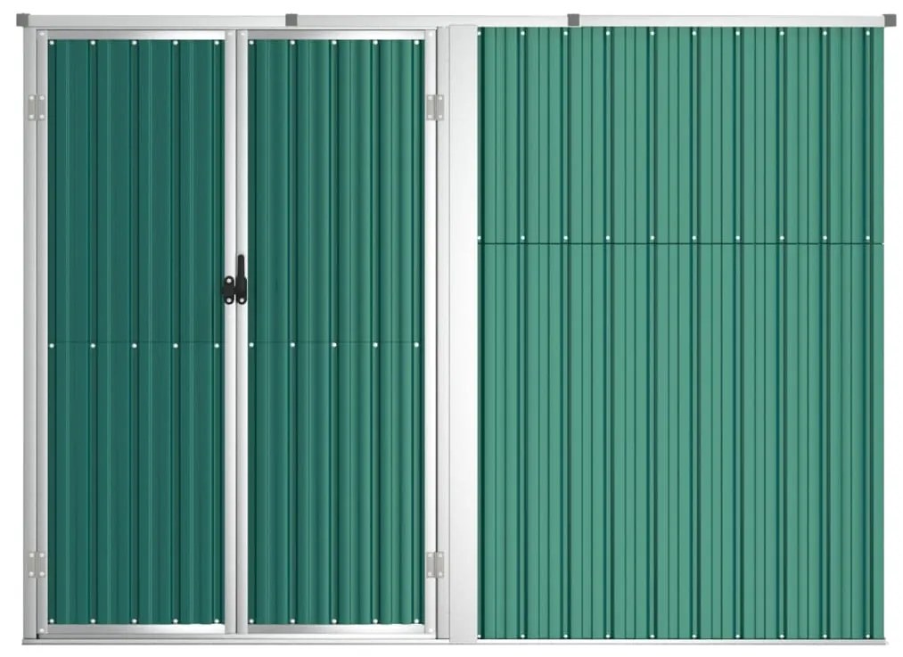 Abrigo ferramentas jardim 225x89x161cm aço galvanizado verde