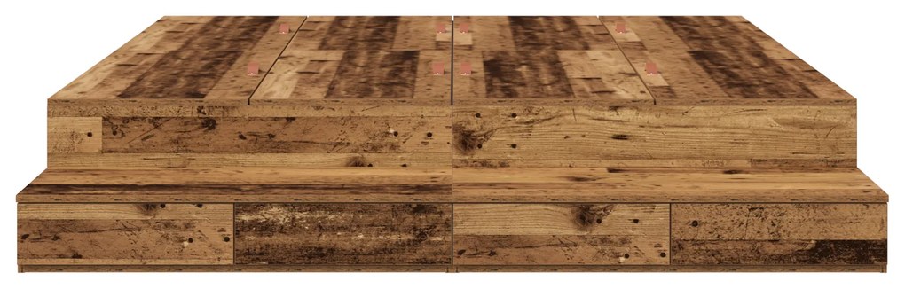 Cama com Armazenamento Madeira Velha 180x200 cm