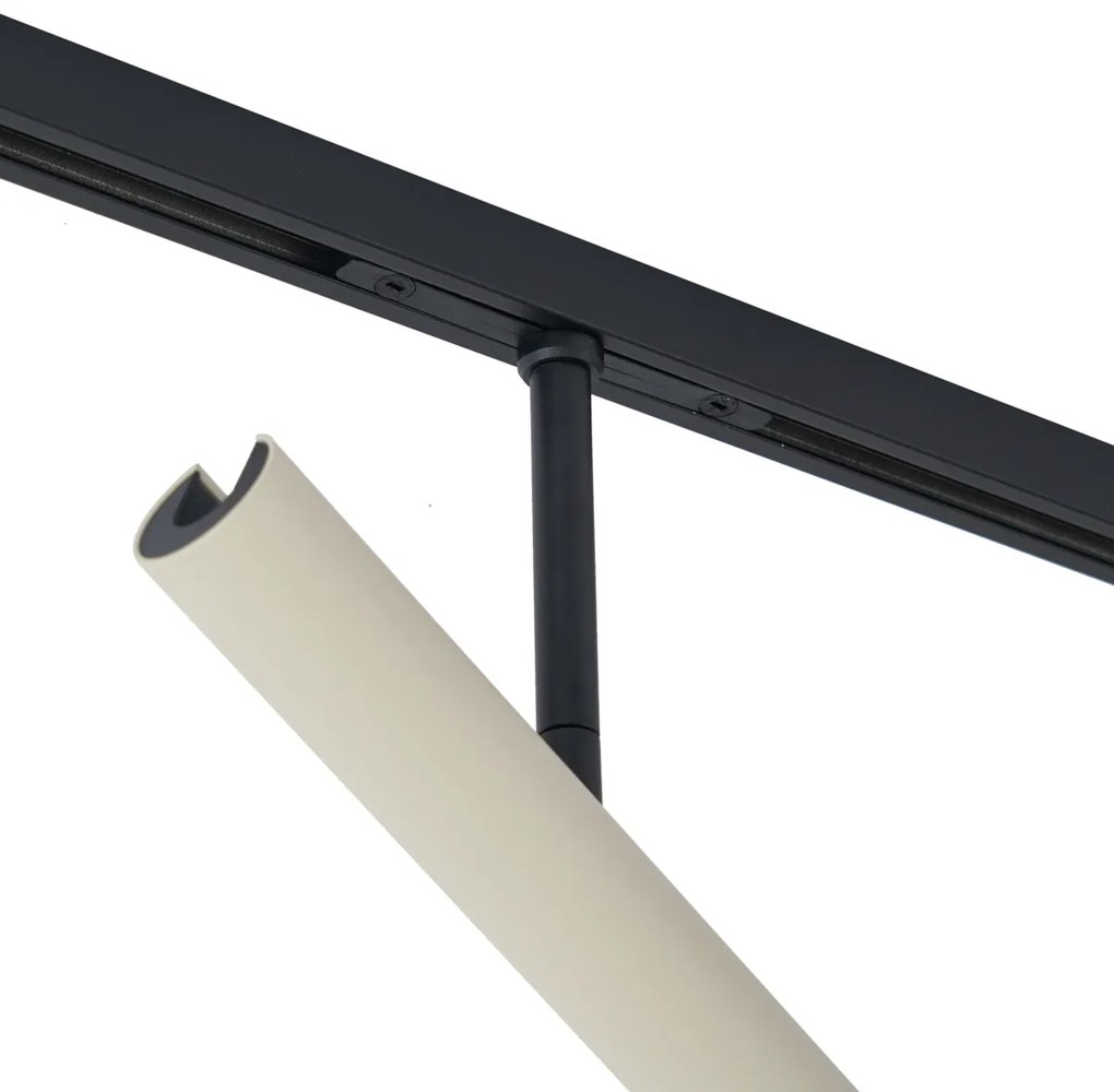 Foco moderno bege com preto para sistema de calha monofásico - Slimline Avery