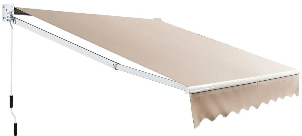 Toldo retrátil 245 x 200 cm com manivela manual para parede, porta, janela Bege