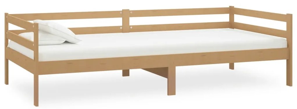 Sofá-cama com colchão 90x200 cm pinho maciço castanho mel