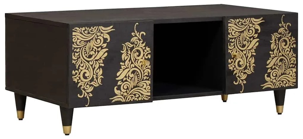 vidaXL Mesa de centro Preto 100 x 54 x 40 cm Madeira de manga maciça