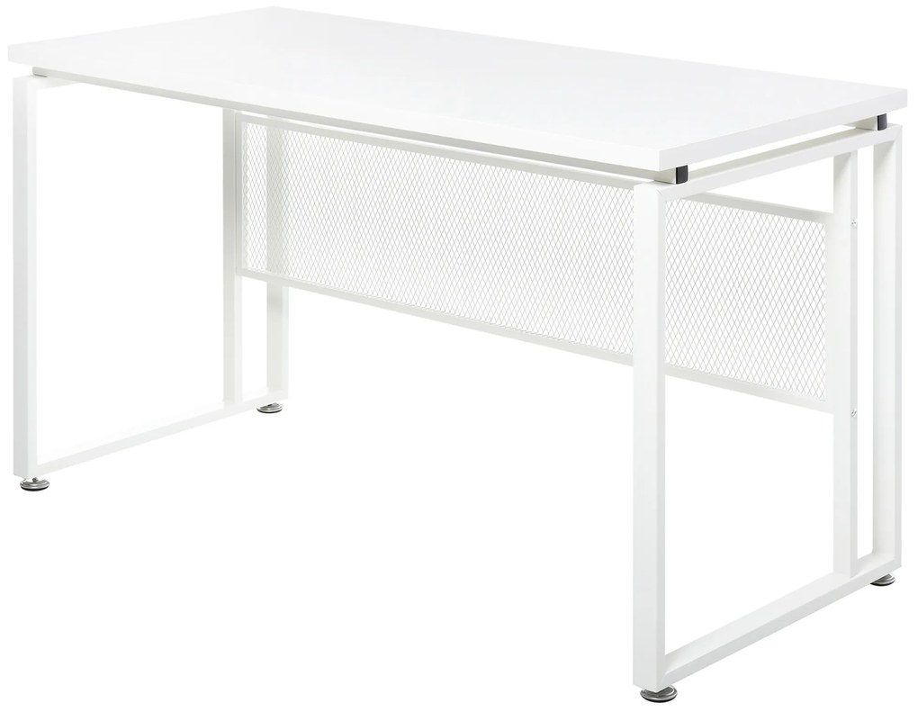 Secretária multifuncional estável com pés ajustáveis ​​ 135x60x75 cm Branco