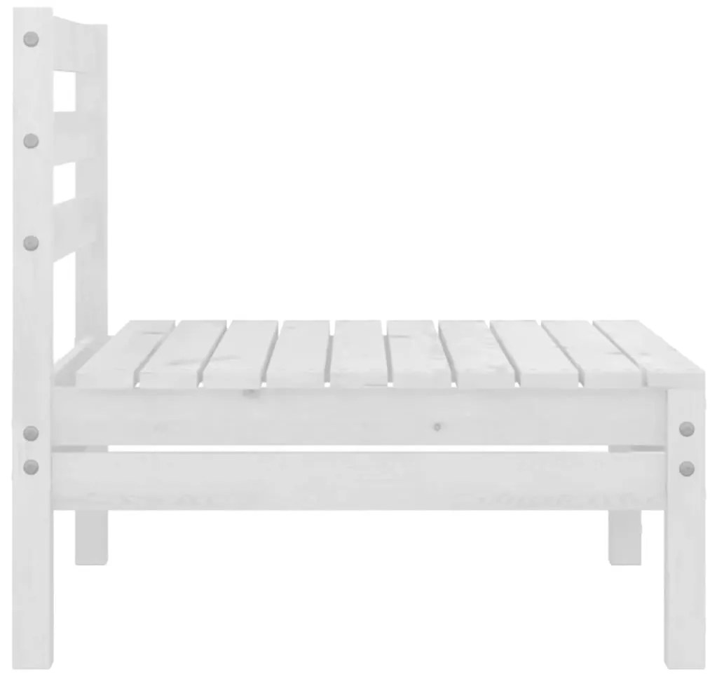 Sofás de centro p/ jardim 4 pcs madeira de pinho maciça branco