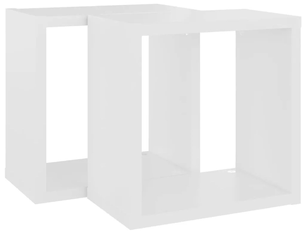 Prateleiras de parede em forma de cubo 2 pcs 26x15x26 cm branco