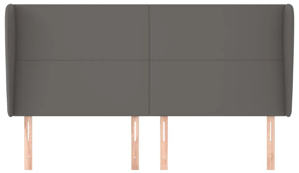 Cabeceira cama c/ abas couro artif. 183x23x118/128 cm cinzento