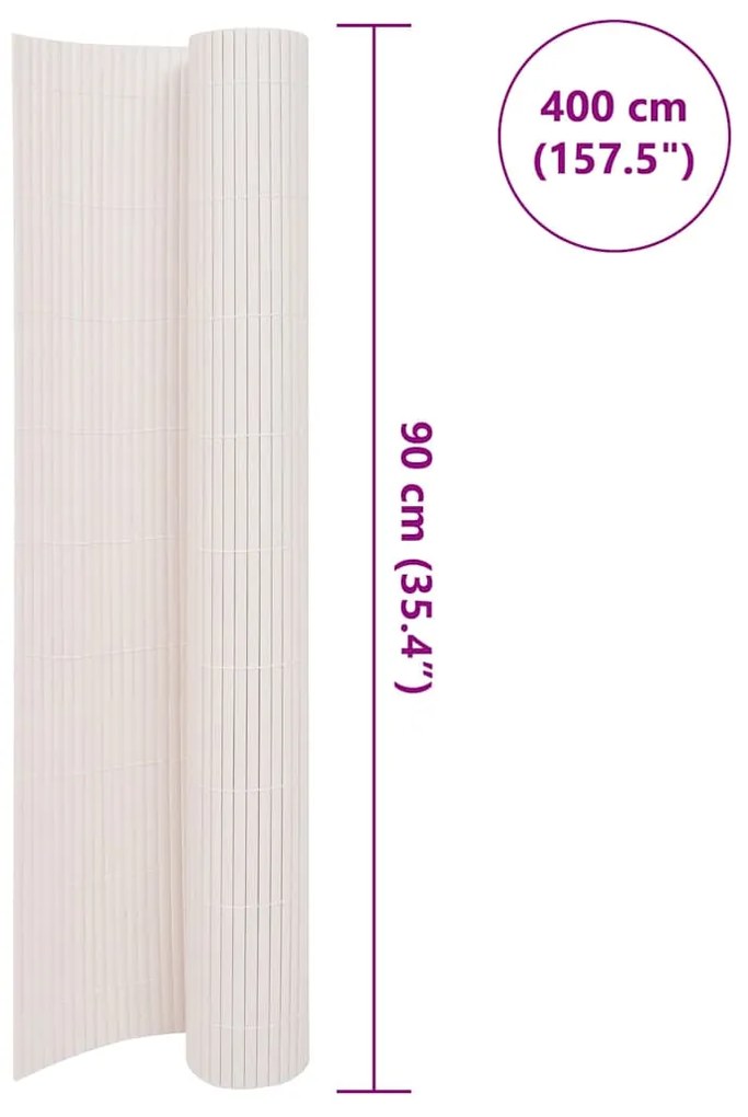 Cerca de jardim dupla face 90x400 cm branco