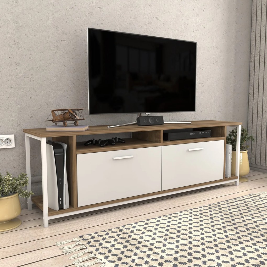 Móvel TV Omar – Branco Nogal – 160 cm