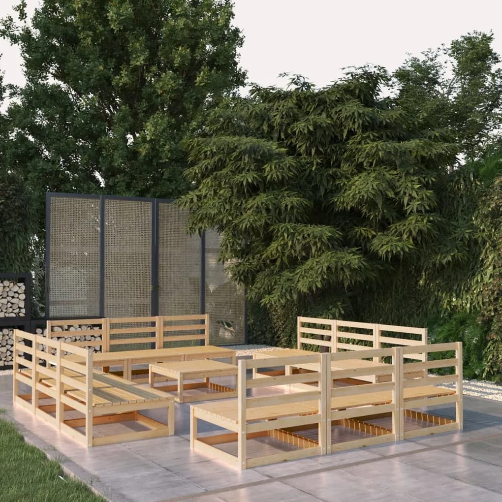 vidaXL 13 pcs conjunto lounge de jardim pinho maciço