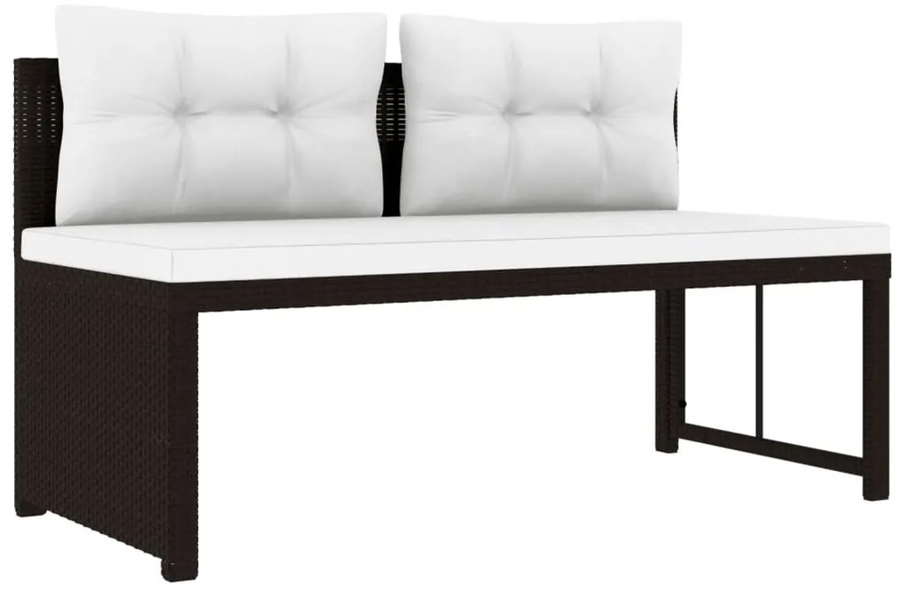 4 pcs conjunto lounge para jardim vime PE castanho