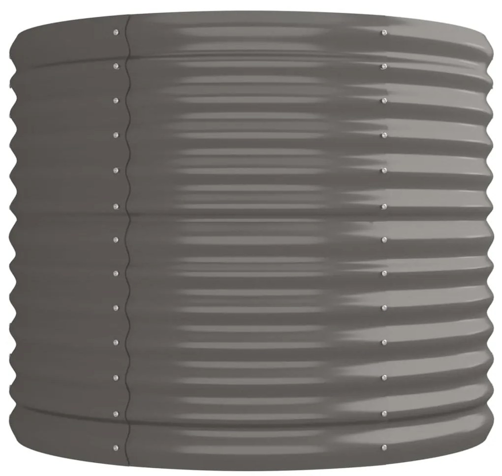 Canteiro elevado jardim 224x80x68cm aço revestido a pó cinzento