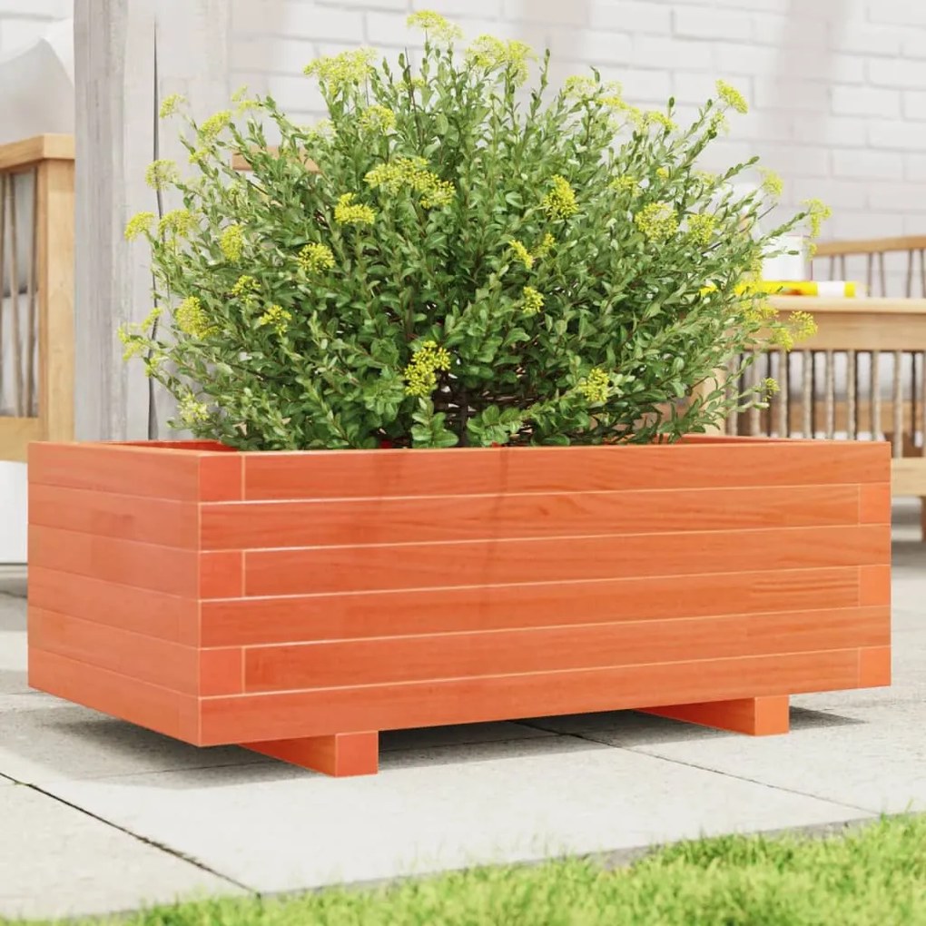 vidaXL Vaso/floreira de jardim 70x40x26,5 cm pinho maciço castanho-mel