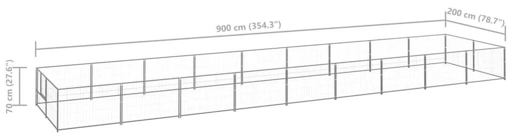 Canil para cães 18 m² aço prateado