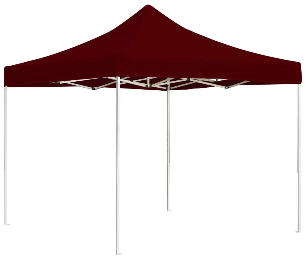 vidaXL Tenda dobrável prof. para festas alumínio 3x3 m vermelho tinto