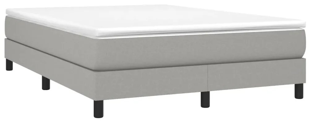 Estrutura de cama sem colchão 140x190 cm tecido cinzento-claro