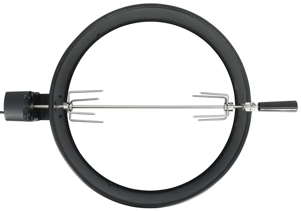 Conjunto espeto giratório para churrasqueira 57 cm preto