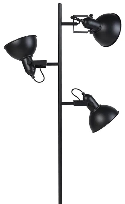 Candeeiro de pé inteligente preto com dourado 3 luzes incluindo 3 WiFi P45 - Tommy