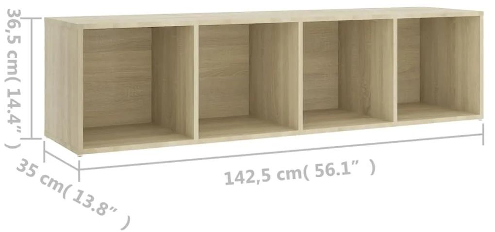 Móvel de TV 142,5x35x36,5 cm contraplacado carvalho sonoma
