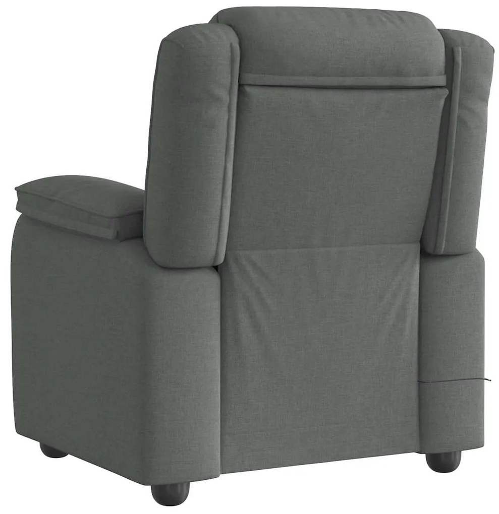 Poltrona de massagens reclinável tecido cinzento-escuro
