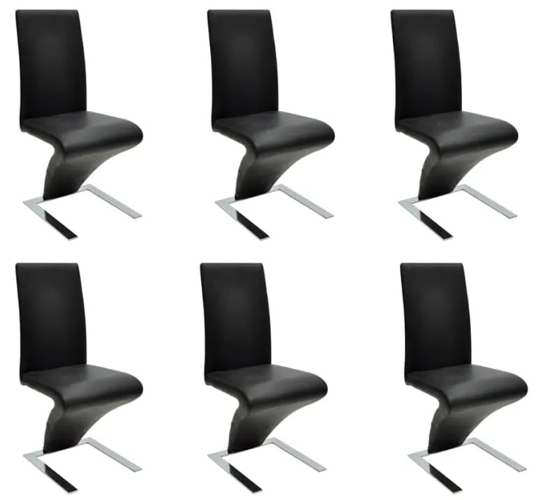 vidaXL Cadeiras de jantar 6 pcs couro artificial preto