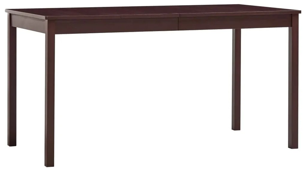 vidaXL Mesa de jantar 140x70x73 cm madeira de pinho castanho-escuro