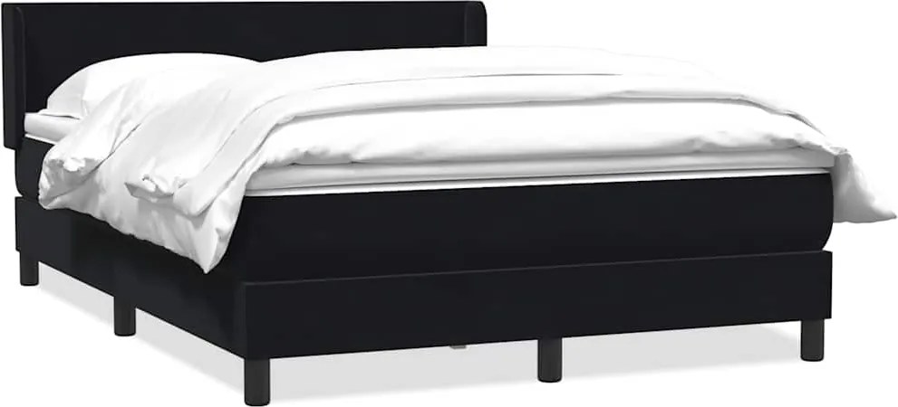 vidaXL Cama com molas/colchão 140x220 cm veludo preto