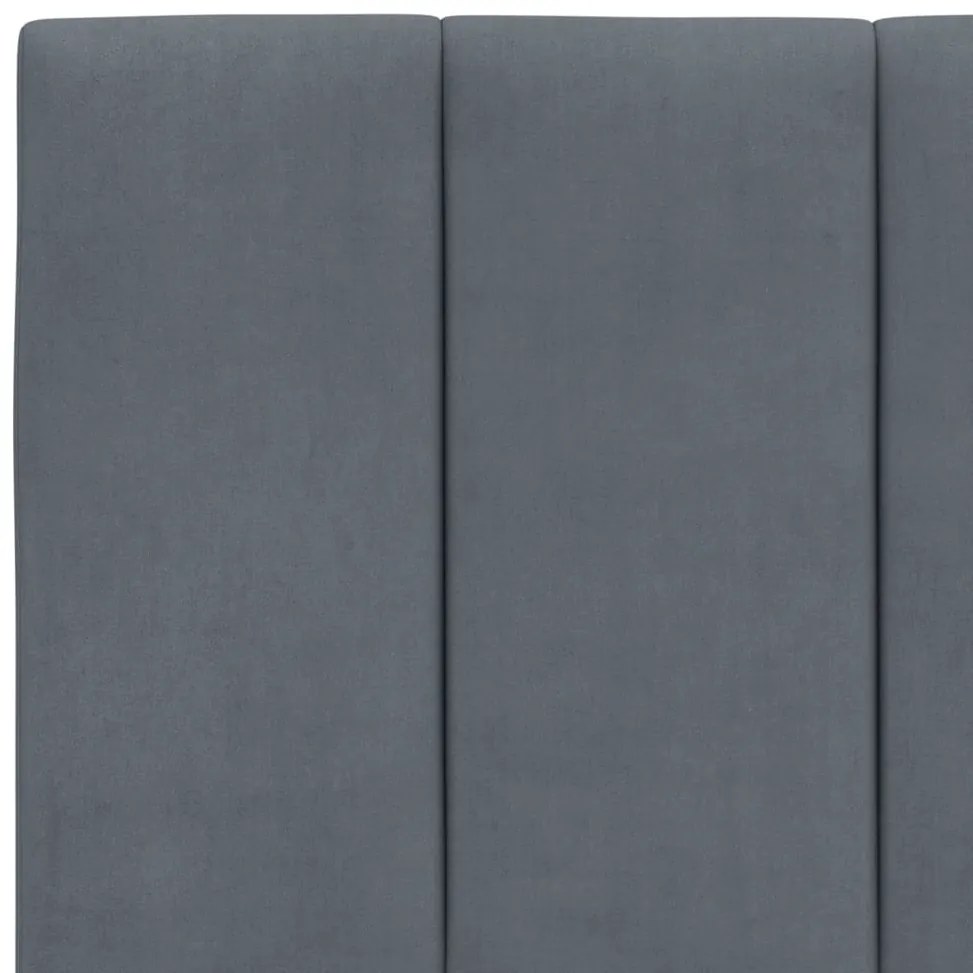 Cama com colchão 200x200 cm veludo cinzento-escuro